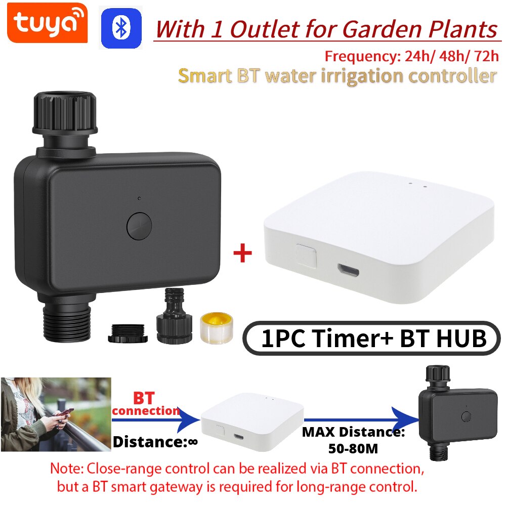 Garden Watering Timer Automatic Electronic Watering Timer Digital Irrigation Controller System Water Timing Irrigation In Garden: TYPE 4 BT TIMER