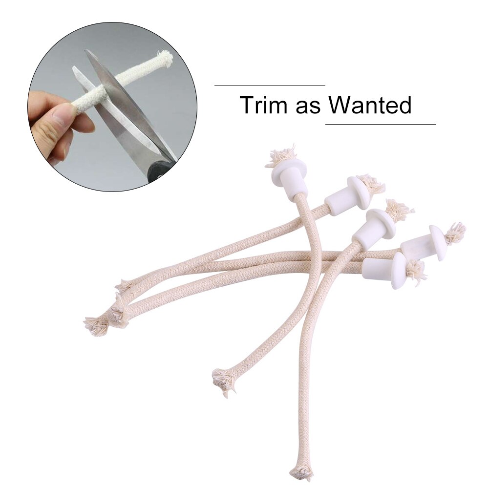 7Pcs Ceramic Holders Torch Wine Bottle Oil Candle Lamp Fiber Glass Heat-Resistant Kerosene Wick