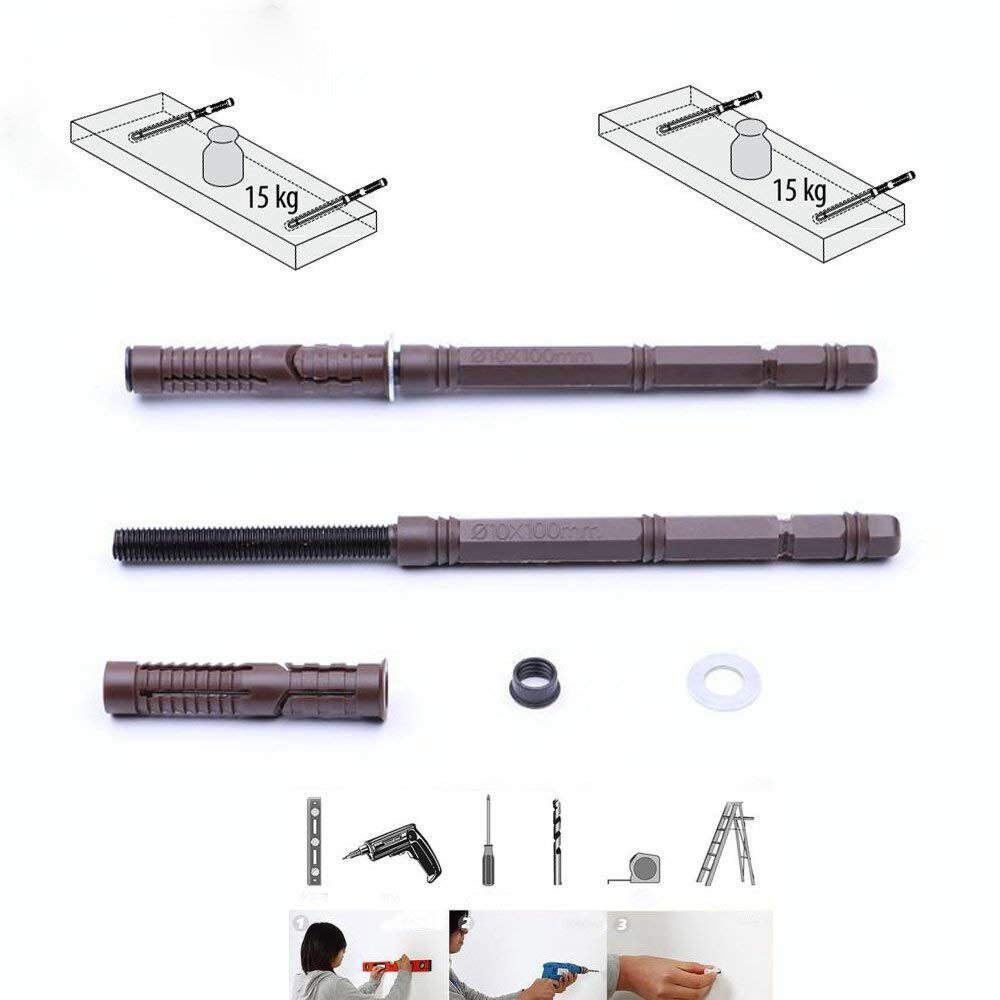 Floating Shelf Brackets -10 Pack Heavy Duty Wood Invisible Shelf Brackets DIY Adjustable Hardware Blind Supports Shelves 120 L