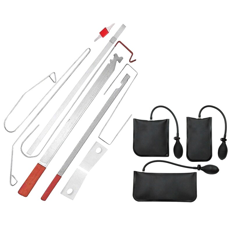 12PCS Car Door Key Lock Out Emergency Opening Unlock Tool Kit with Air Wedge Pretty: Default Title