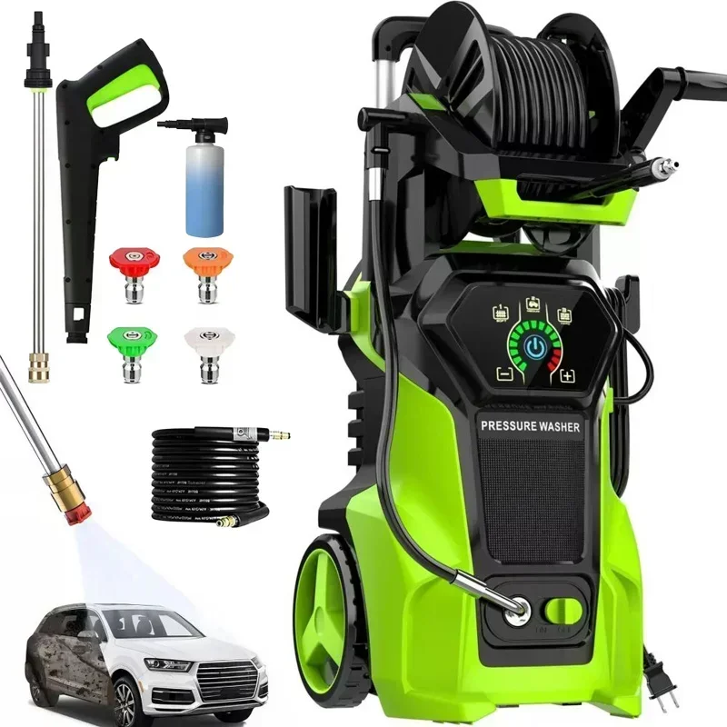 Lavadora a presión eléctrica 4800 PSI 3,2 GPM lavadora de alta potencia con 4 puntas diferentes, máquina limpiadora a presión de 1800W para coche, Patios: Default Title