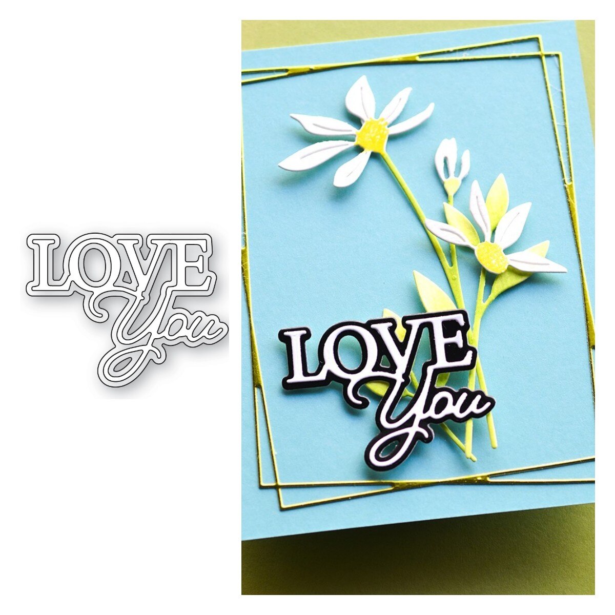 Love You Posh Script Metal Cutting Die Scrapbook Embossed Paper Card Album Craft Template Cut Die Stencils For 2022