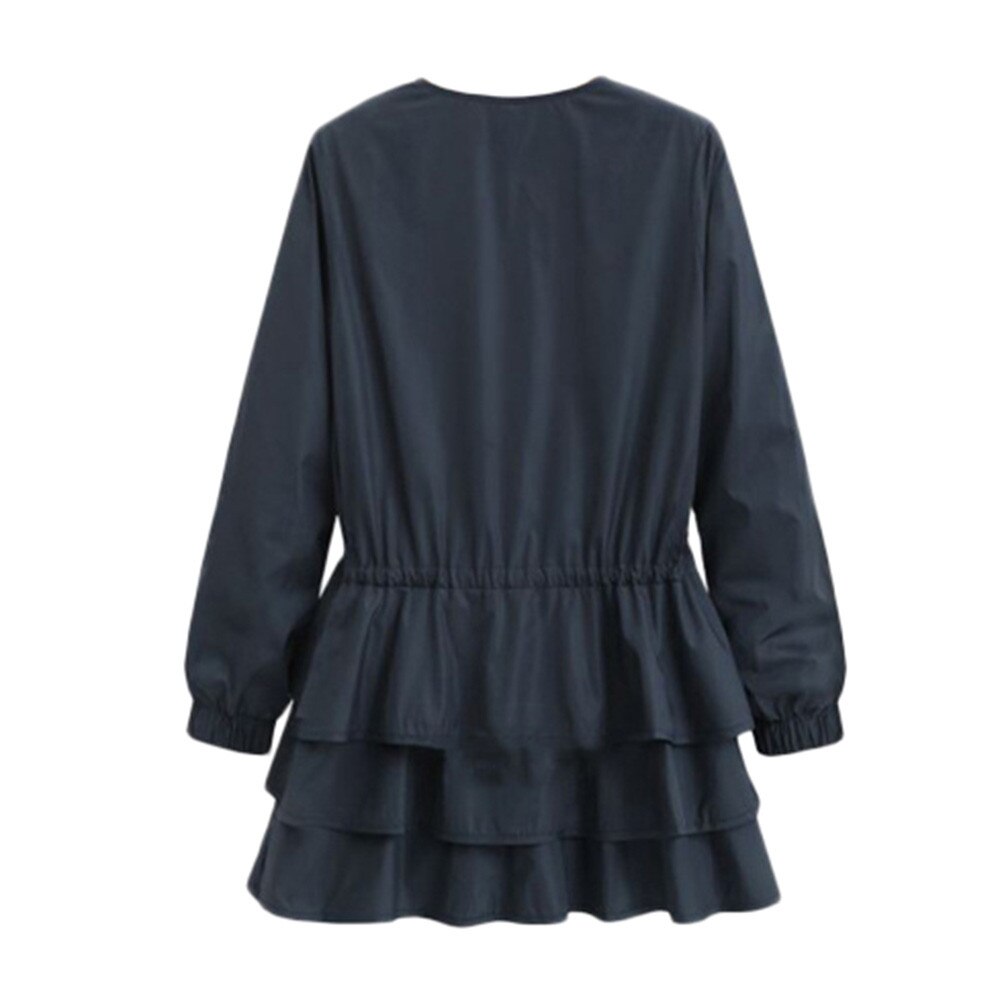 Womens Ladies Autumn Jackets Women Slim And Long Ruffled Zipper Jacket Outdoor Jackets Waterproof Coats ropa mujer