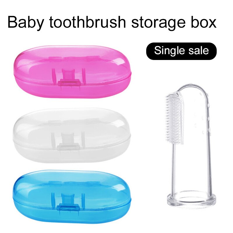 Gezonde Baby Tandenborstel Doos Tandenborstel Massage Opslag Wit/Roze/Blauw Plastic Siliconen Babyfingertoothbrush Babyfingertoy