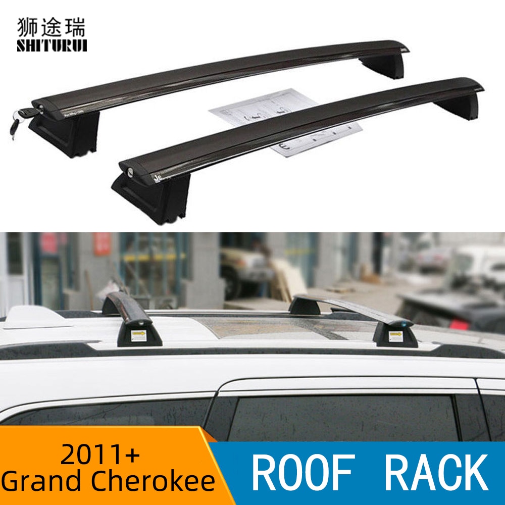 For JEEP Grand Cherokee roof bar car special aluminum alloy belt lock Led lamp Roof luggage WK2 SRT-8 STEEL RAILS