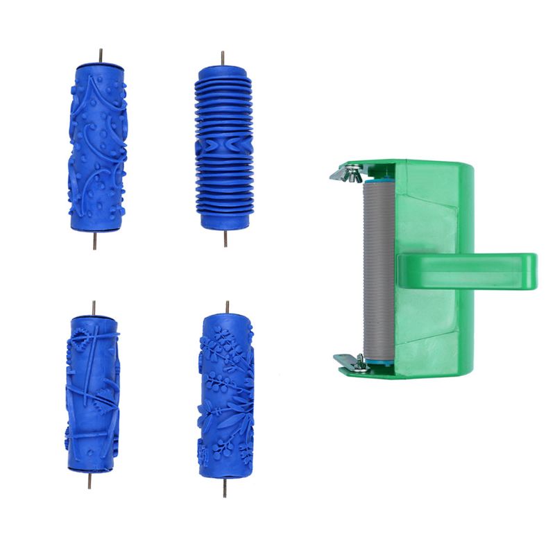 5 "wzorzysty wałek robić farby dekoracyjny wałek robić tekstury z pojedynczy kolor maszyna robić malowania, 5-calowy wytłoczony plastikowy uchwyt