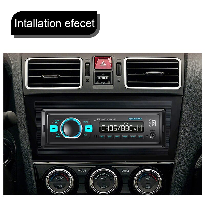 Autoradio numérique avec Interface ISO, double USB, FM, MP3, BALANCE, mains libres, DAB, USB, 1din, Bluetooth 4.2, WMV, APE, EQ, carte TF, disque U