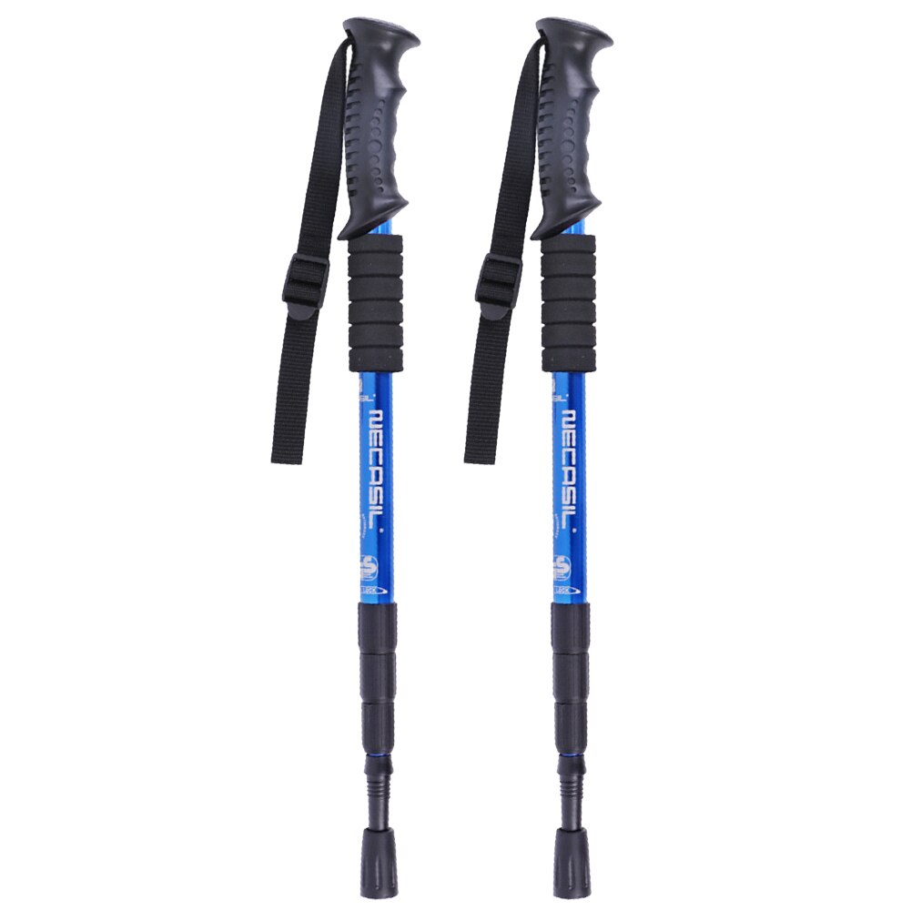 Outdoor Climbing Trekking Pole 4-section Walking Stick Kit Shock-absorbing Cane With Telescopic Inner Lock Pole For NECASIL: Blue