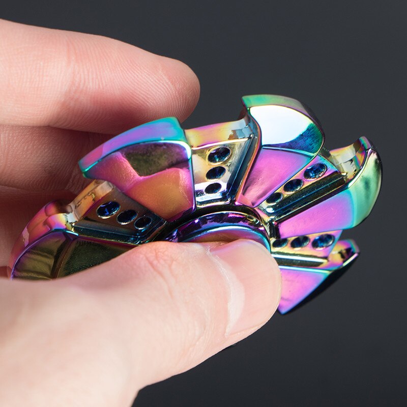 Multicolor circulaire Tri Hand Spinner Zinklegering ADHD Austim Leren Educatief Speelgoed Stabiele Lange Tijd Volwassen Nostalgie Cool