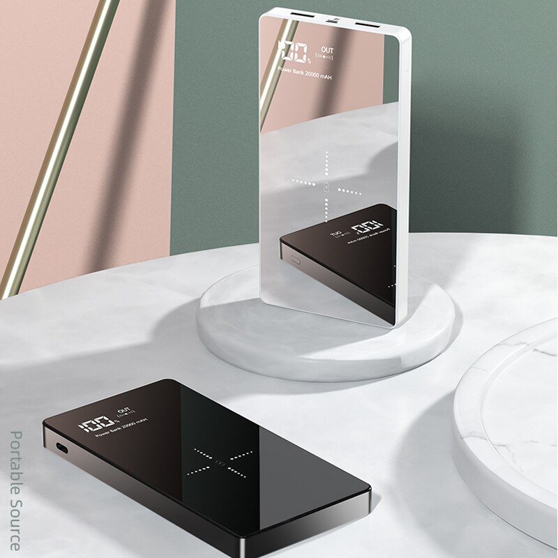 Portable Qi Wireless Charger 20000mAh Power Bank USB Type C External Battery Powerbank for iPhone 11 Samsung S8 Mobile Poverbank