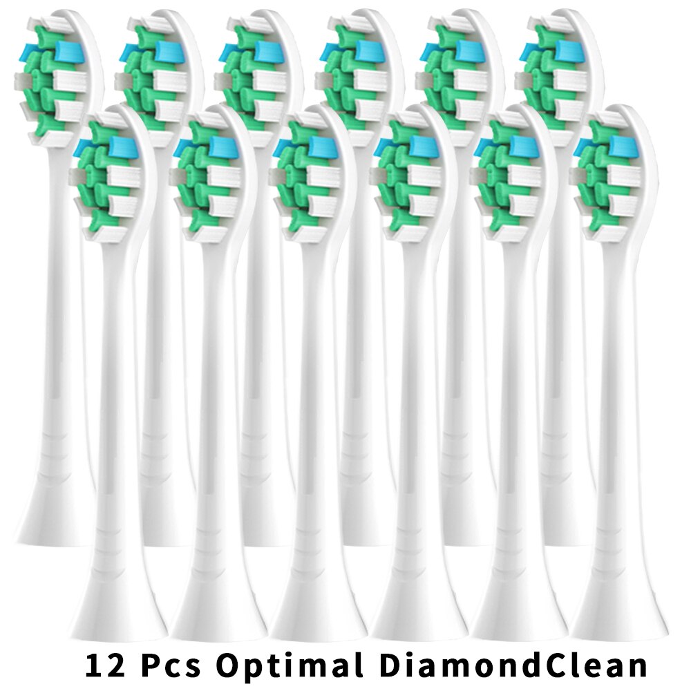 Replacement Toothbrush Heads Compatible with Phillips Sonicare Fits 2 Series 3 Series Plaque Control DiamondClean FlexCare: 12Pcs-WH-Diamond