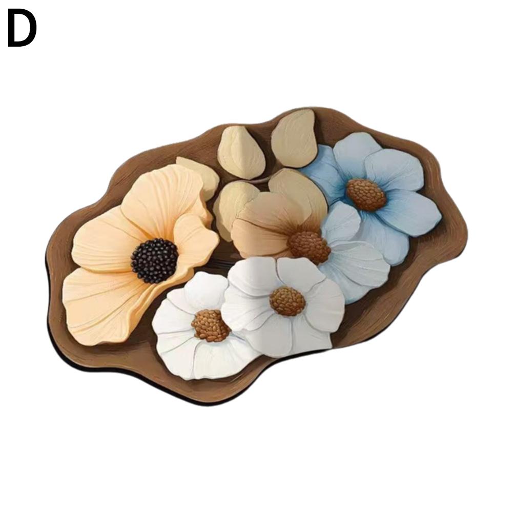 3d visuelle effekter sklisikker gulvmatte hurtigtørkende dusjteppe blomstermønster kiselalger gjørmeabsorberende teppe dårlig 40 x 60cm: Burgunder