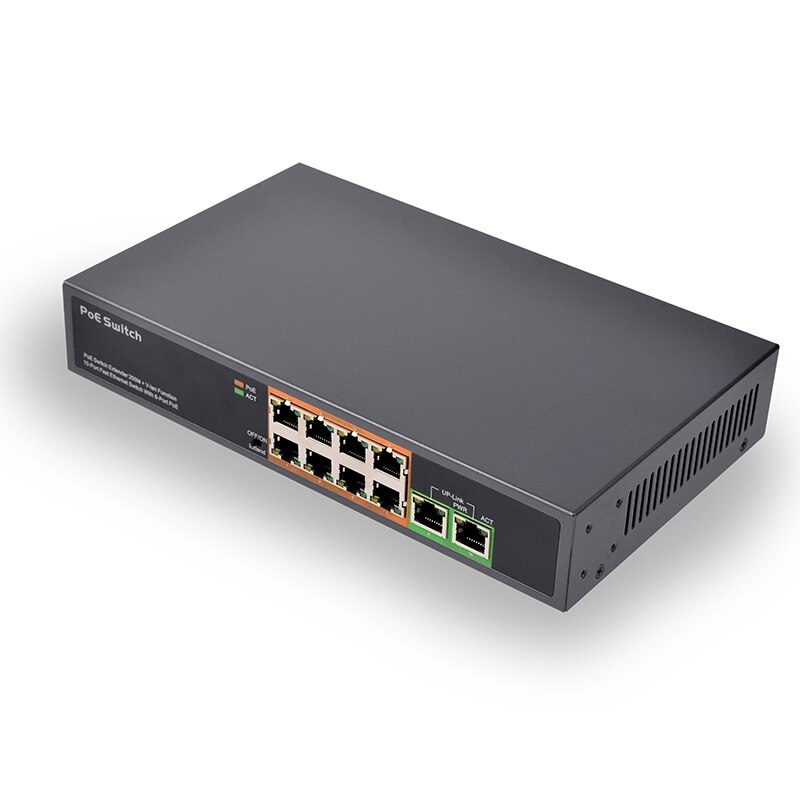 Poe Netzwerk Schalter PSE108EX 150W 48V 8 Hafen 10/ 100M Plus 2 Aufwärtsverbindung Schalter 8 Hafen Poe netzwerk Schalter (uns-stecker)