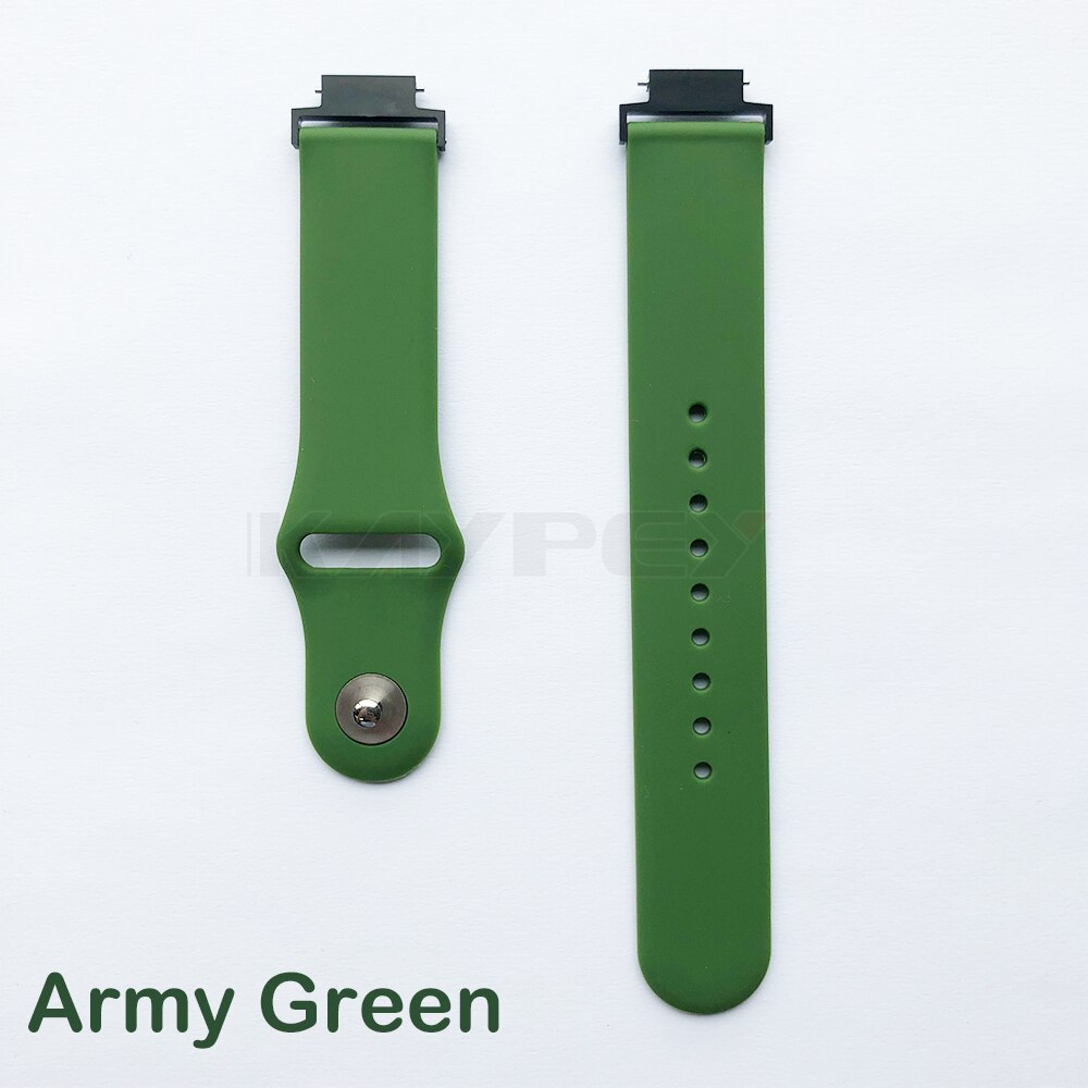 Correa de silicona suave para el reloj Huami Amazfit Verge 3, correa de silicona suave, correa de reloj de repuesto, correas de pulsera, banda deportiva: Army Green