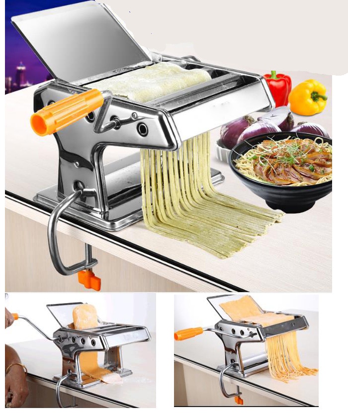 Multifunctional Household Stainless Steel 2/3 Blades kitchen Pasta Making Machine Manual Noodle Maker Pasta Cutter Spaghetti