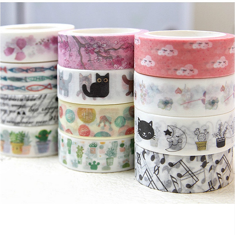 Mooie Washi Tape Papier Diy Planner Masking Tape Plakband Stickers Mode Cartoon Decoratieve Briefpapier Tapes