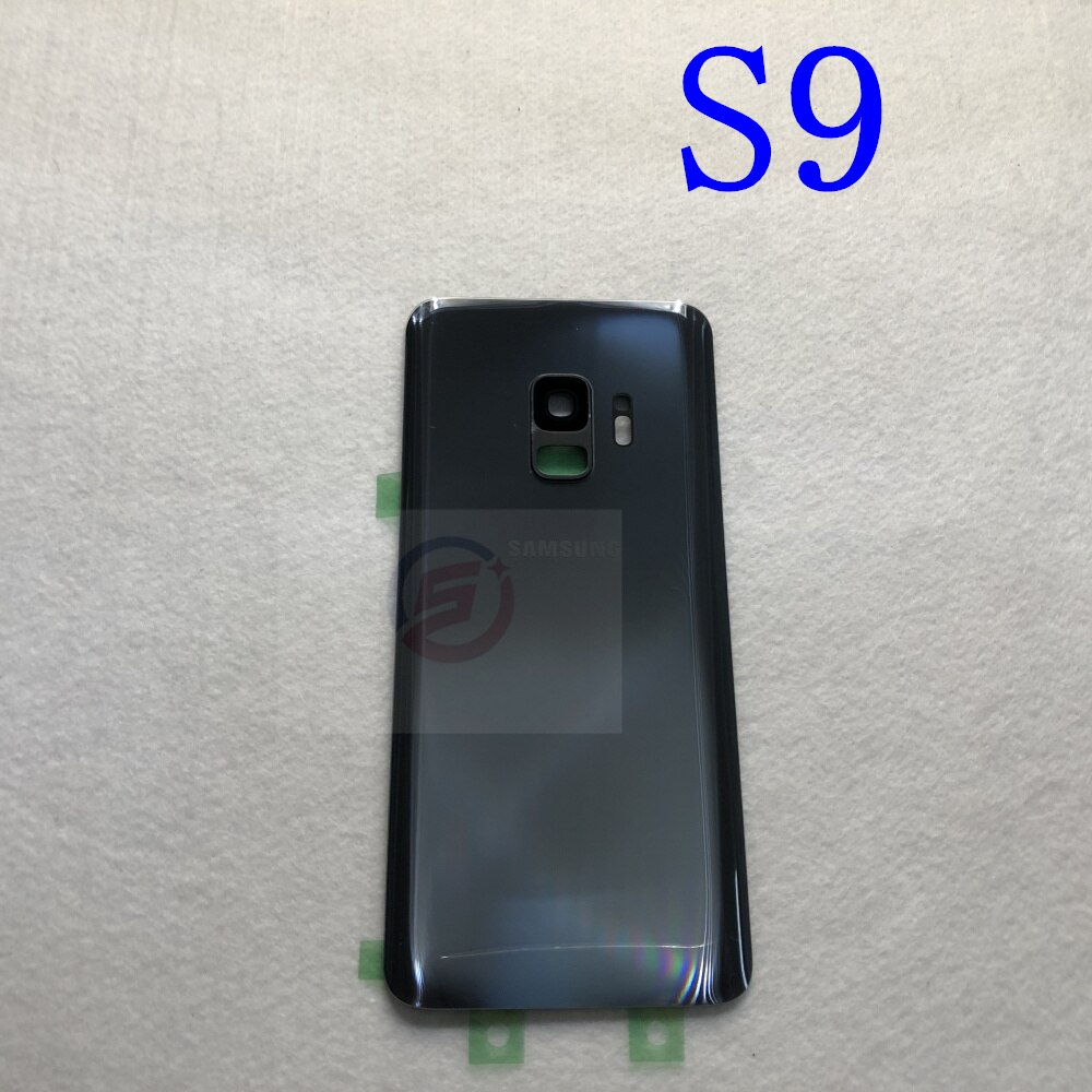 S9 Rear Battery Door Case For Samsung Galaxy S9 Plus G960F G965F Back Glass Housing Cover + Adhesive +Camera Glass Lens Frame: S9 Gray