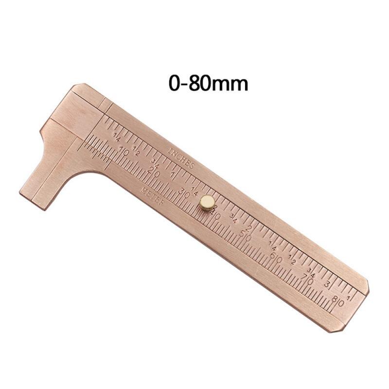 Mini Metal Solid Brass Double-scale Purple Copper Sliding Gold Vernier Caliper Ruler Portable Measurement Tool: 02