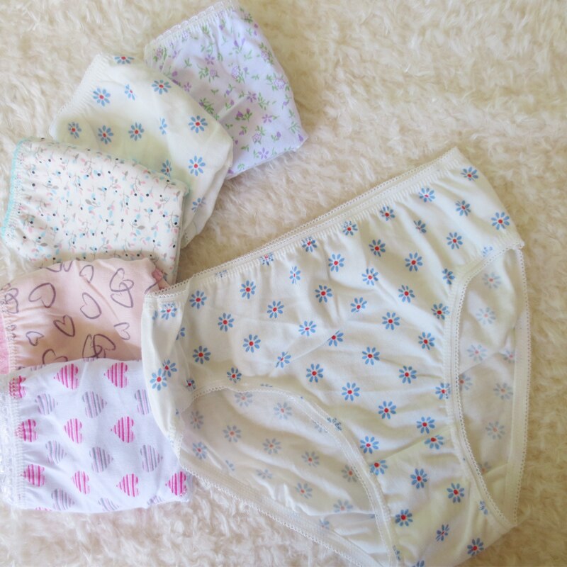 6pcs/pack Newborn Baby Girls Underwears Briefs Soft Breathable Cotton Panties Cute Printed Kids Toddlers Short Underpants Mixed