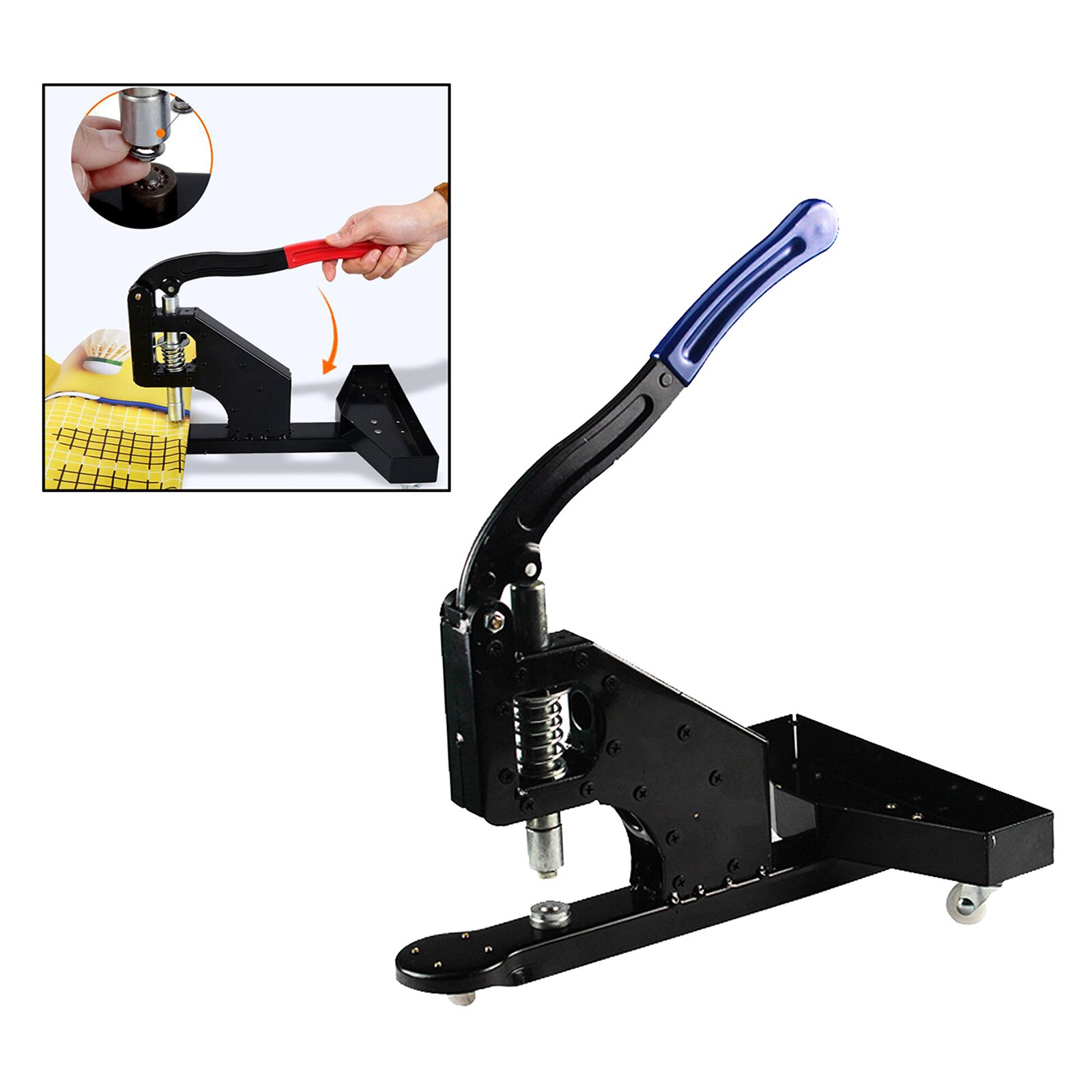 Hand Press Grommet Machine Snap Button Pressing Hole Punch Manual Installation Tool w/ 11mm Dies for Fastener Sewing Clothes
