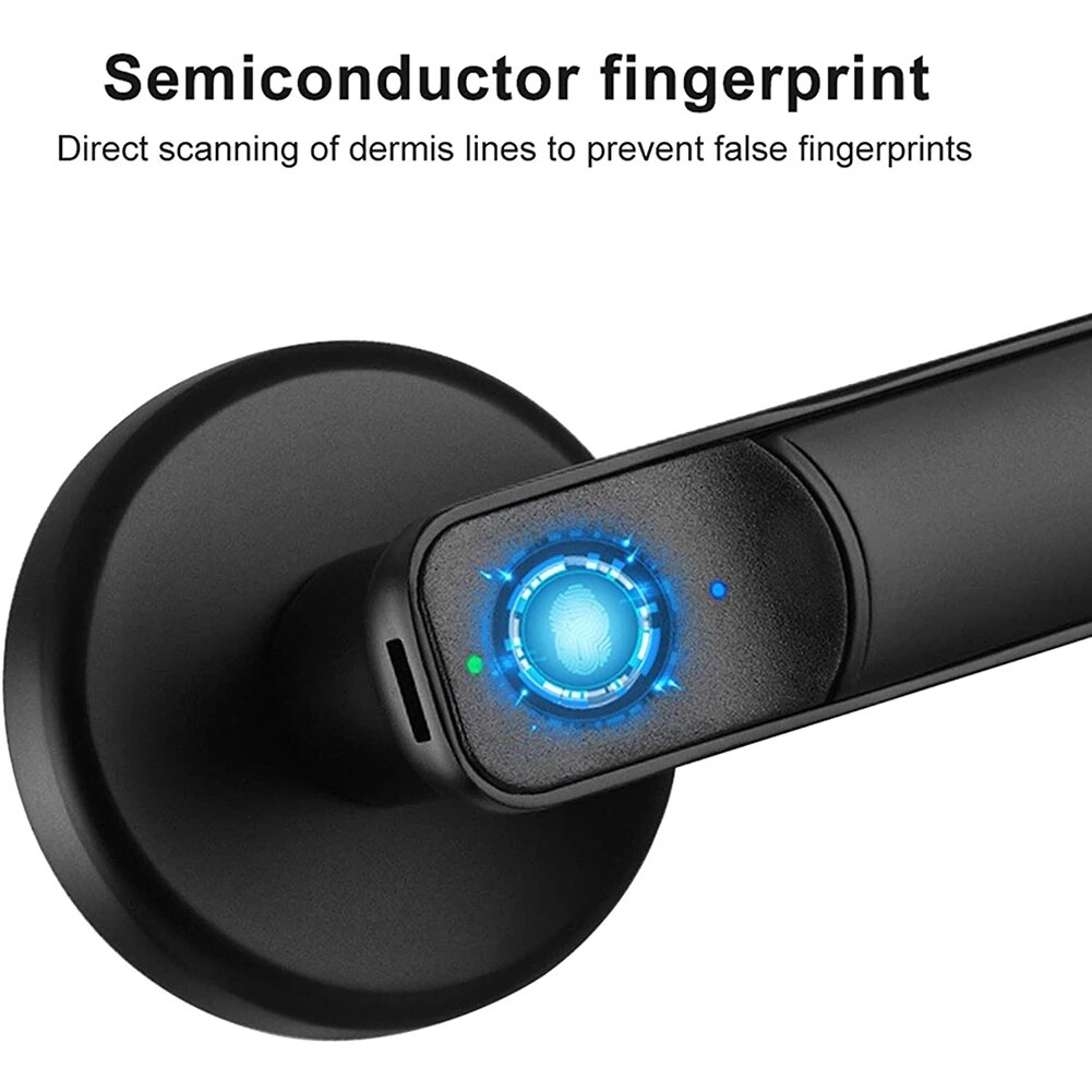 Fingeraftryk dørlås håndtag usb genopladelig anti-tyveri smart elektrisk biometrisk nøglefri sikkerhedsindgang med 2 nøgler smart home