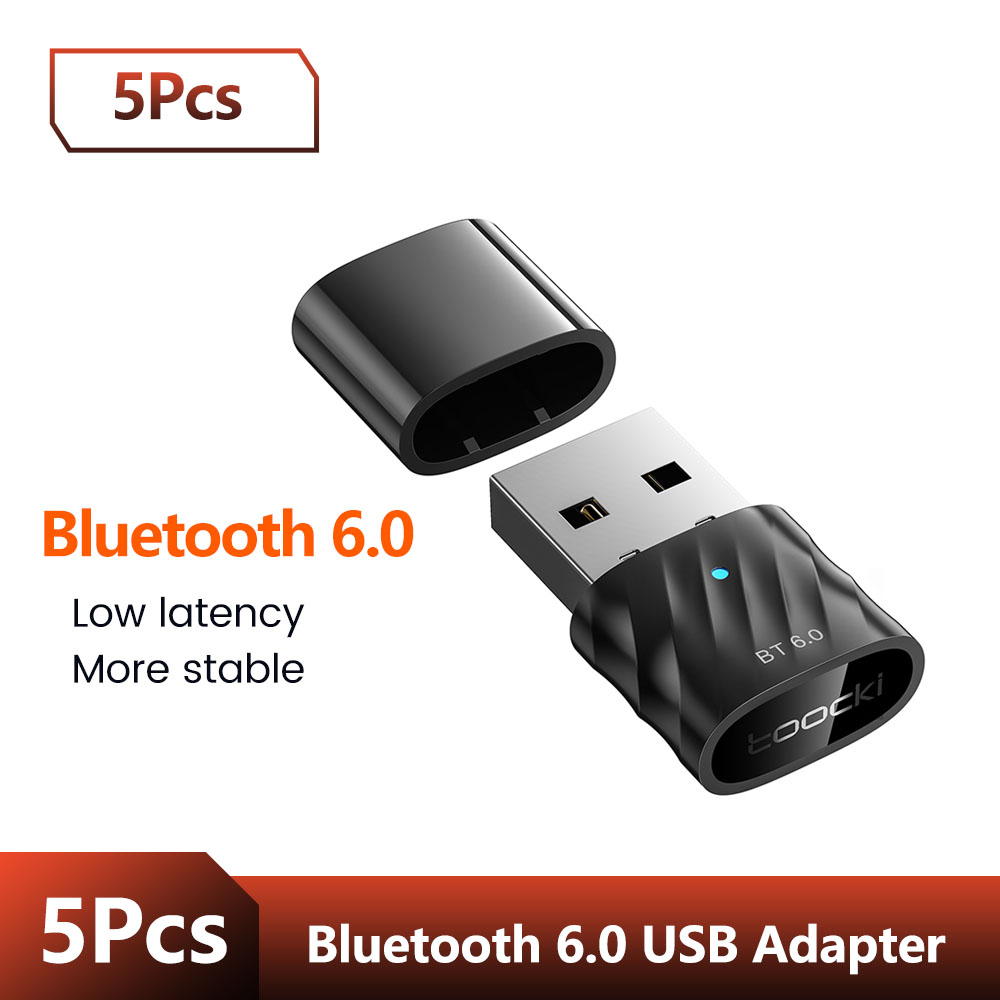 Adapter USB Bluetooth 5.4 Toocki - Odbiornik Nadajnik Audio do PC, Klawiatury, Myszki, Słuchawek: Czerwony