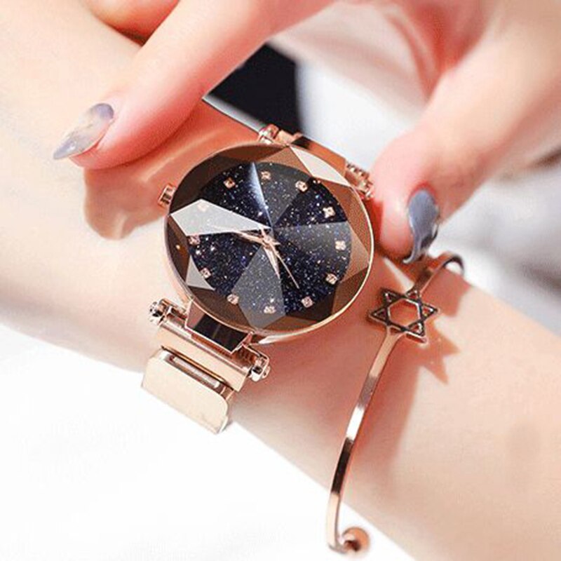 Ladies Magnetic Starry Sky Clock Luxury Women Watches Diamond Female Quartz Wristwatches Relogio Feminino Zegarek Damski