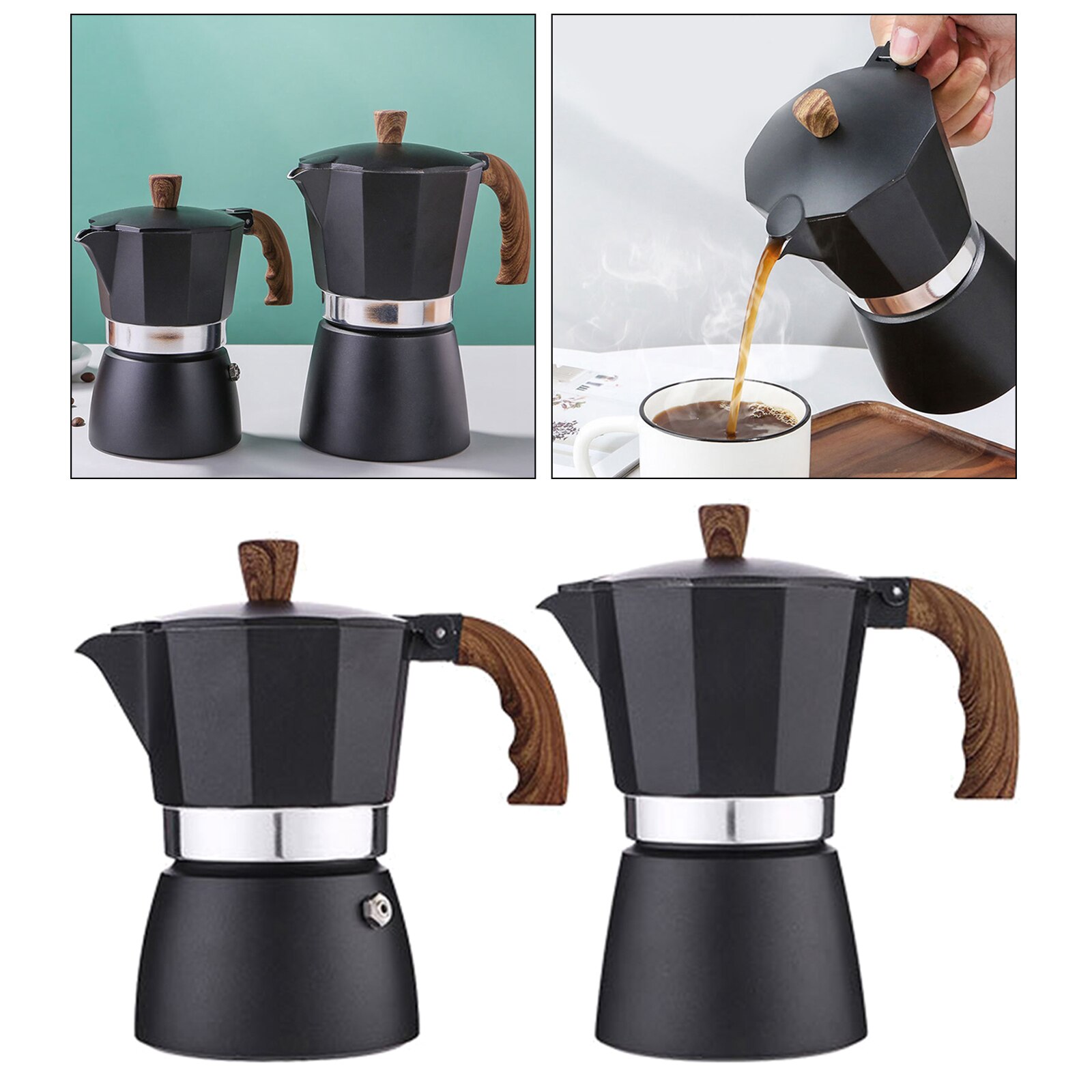 Aluminium Moka Pot Kookplaat Koffiezetapparaat Italiaanse Espresso Brouwer, Schoon Te Maken