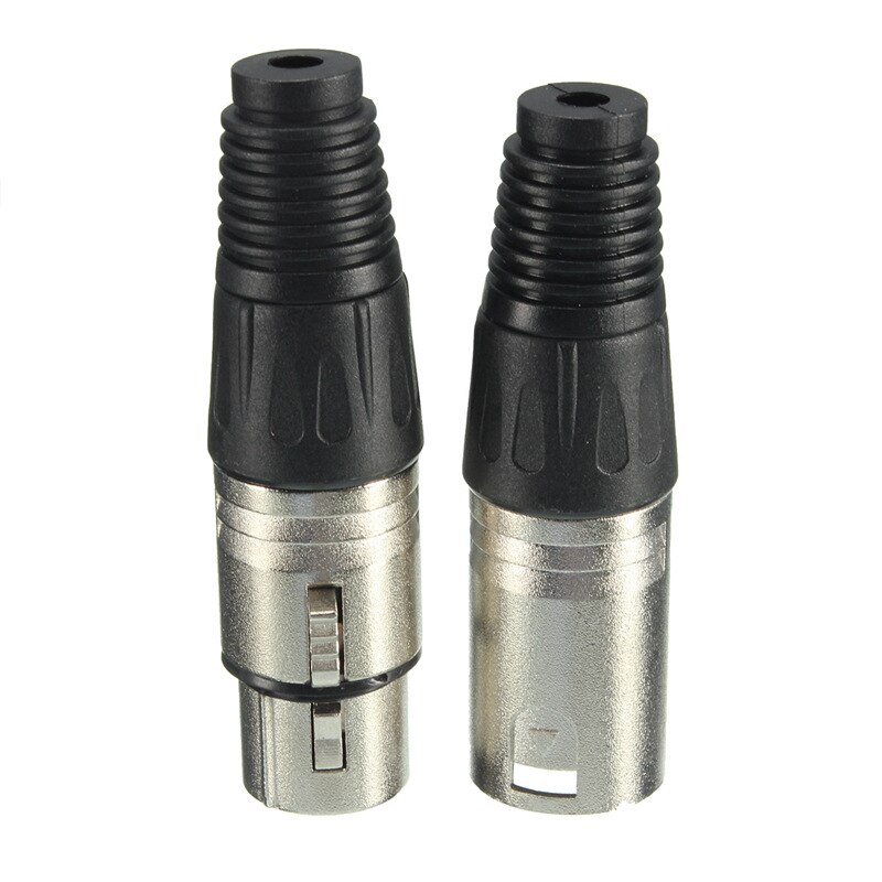 LEORY 1 pair Male & Female 3-Pin XLR Microphone Audio Cable Plug Connectors Cannon Cable Terminals