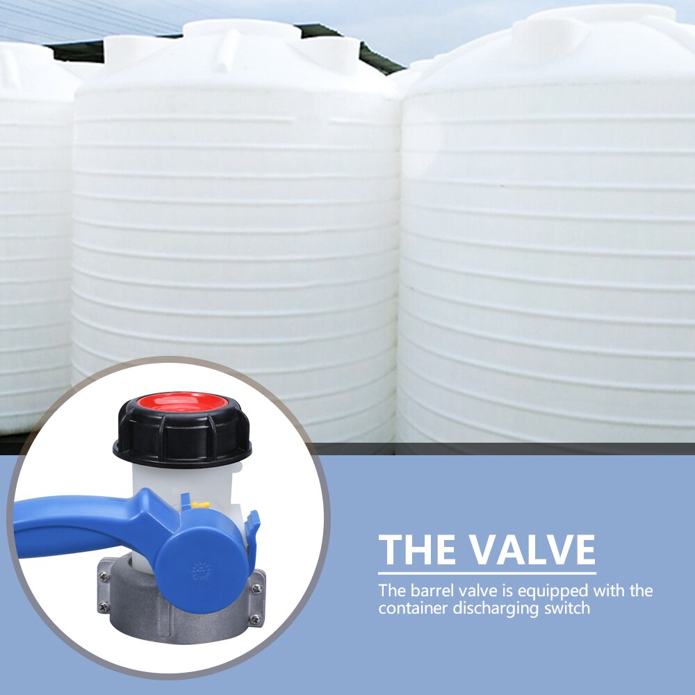Válvula de mariposa activa/integrada para contenedor de tanque IBC, adaptador de tanque IBC, interruptor de 1000l, plástico DN40/DN50/DN80