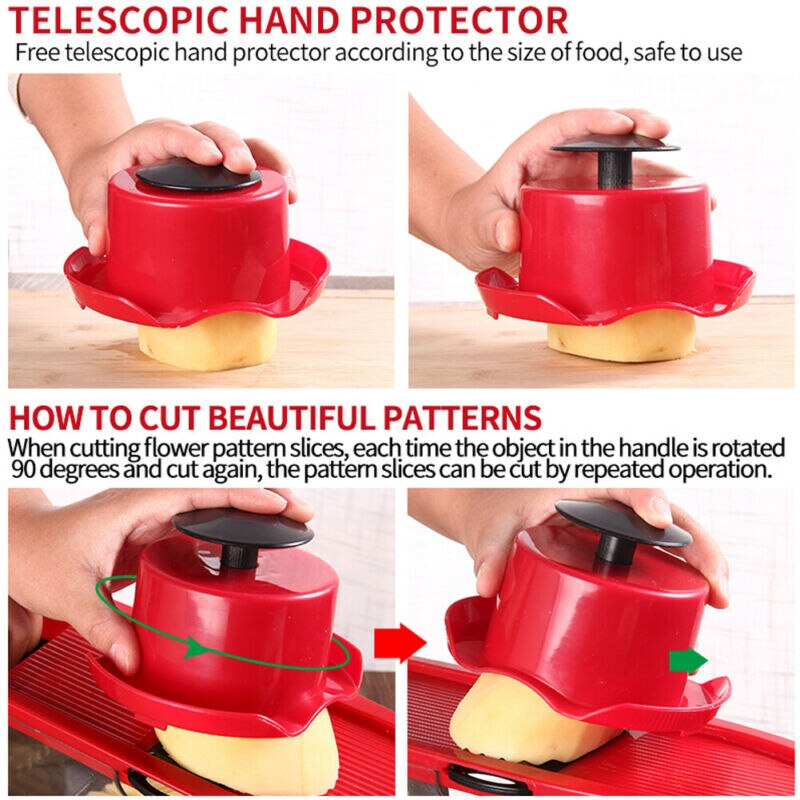 Mandoline Multi-function Plastic Slicer Vegetable Cutter With Stainless Steel Safe Slicer Chopper