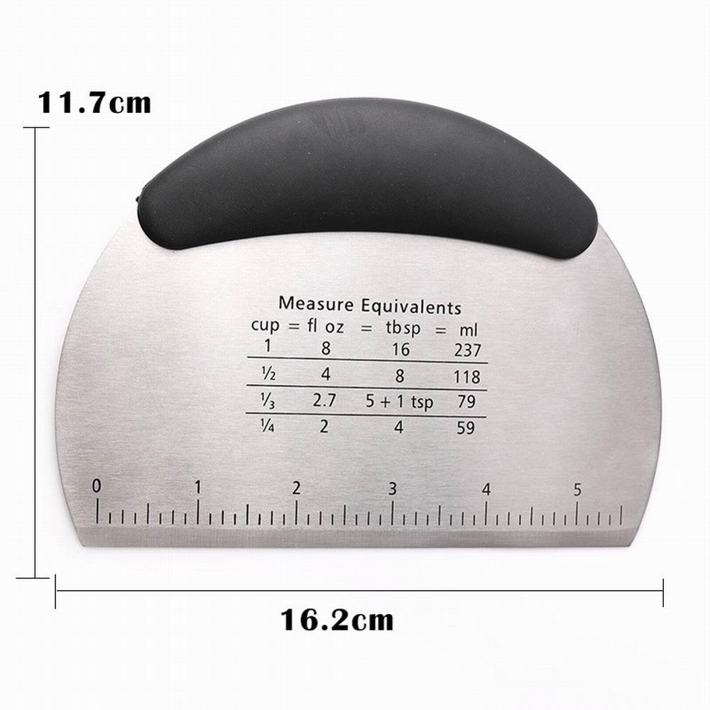Stainless Steel Pastry Scraper/Cutter/Chopper Multi-Function Easy Grip Bench Scraper for Pastry Butter Dough