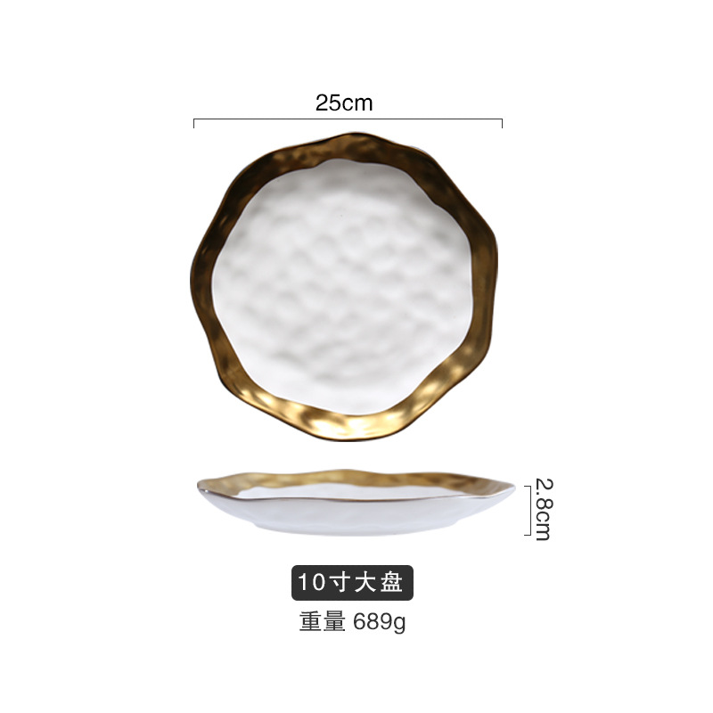 Lina Gold Inlay Geschirr Sammlung Keramik Kuchen P... – Vicedeal