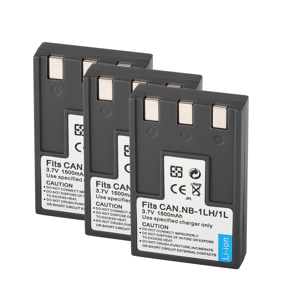 Battery NB-1L/NB-1LH for Canon S110 Digital ELPH S110 S200 S230 S300 S330 S400 S410 PowerShot 100 200 Batteries Charger 1500mAh: 3Battery