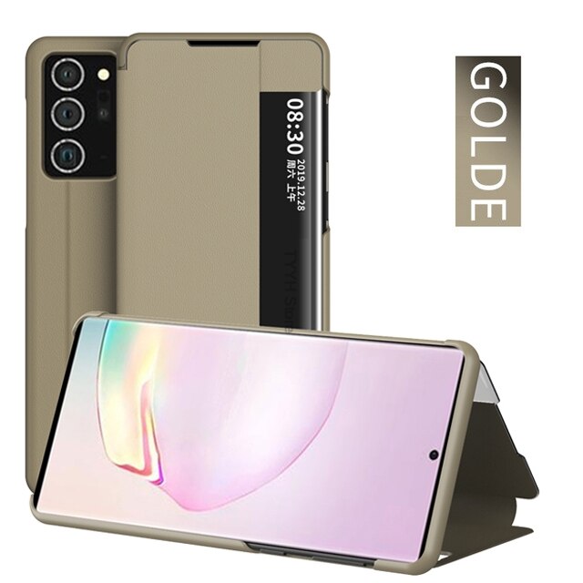 Smart View Caso di Vibrazione per Samsung Galaxy S20 S 20 Ultra S20Ultra Casi Fundas Copertura di Cuoio Magnetica per Samsung S20 ultra Astuccio: S20 Plus / Gold