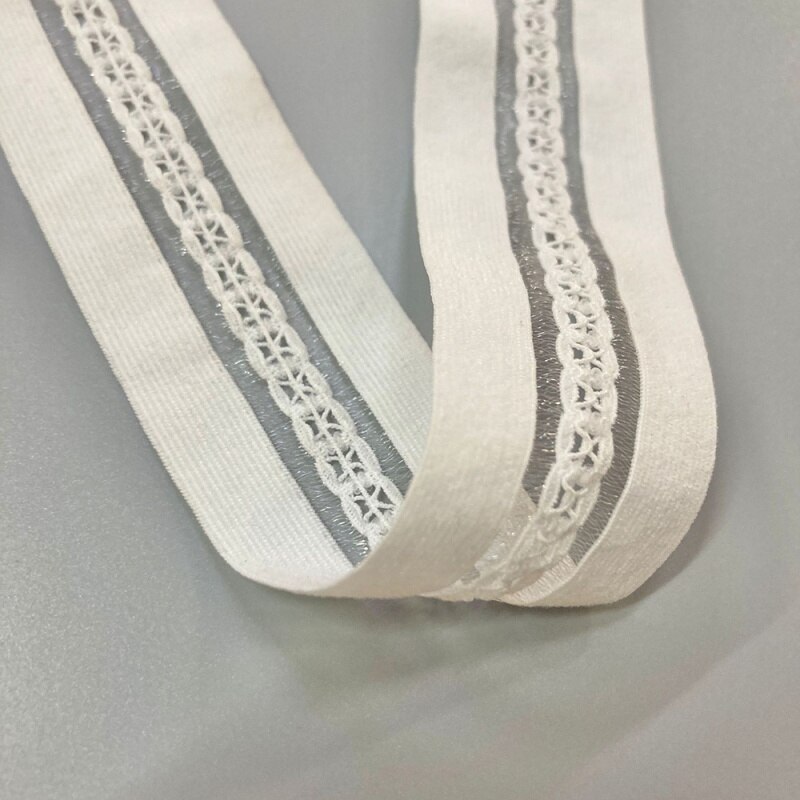 Adornos elásticos de 3cm para decoración de ropa, accesorios de costura artesanal, suministros de cintas para sujetador, 5 yardas: 1