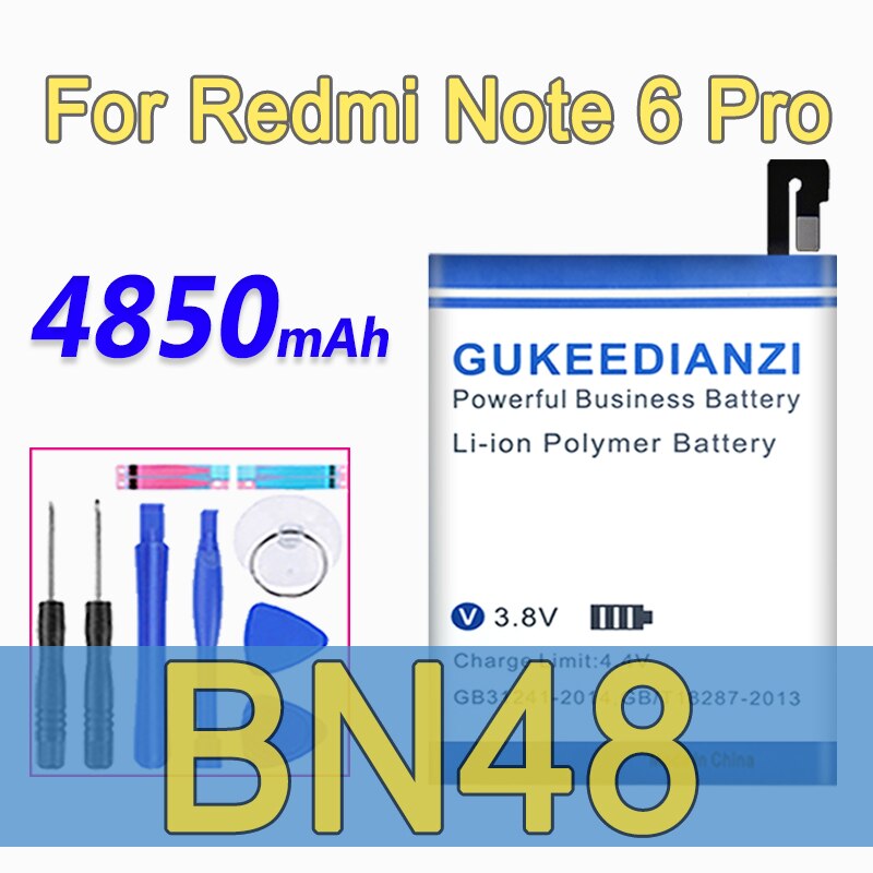 Batería Para Xiaomi Redmi nota 2 3 4 4X 5 5A 6 7 Pro modelo BM42 BM45 BM46 BN31 BN41 BN43 BN45 BN48 BN4A BM 46 millones 31 41 43 45 48: BN48-Redmi Note6 Pr0