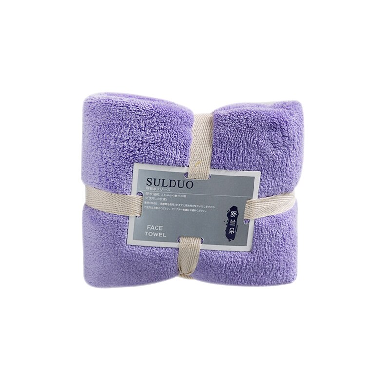 Washable Polyester-cotton Bathroom Towel Coral Velvet Towel Strong Water Absorpt Face Hand Towels Quick-Dry Bath Towels Wrap: Purple