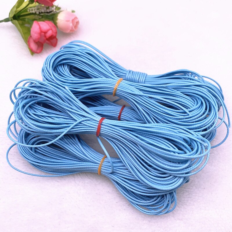 0.5-2.0mm Light Blue Waxed Cord Waxed Thread Cord String Strap Necklace Rope Beads for Jewelry Making DIY Bracelet Accessories