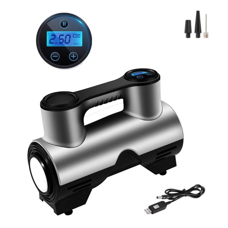 12V/120W Portable Air Compressor Multifunctional Air Pump Tire Inflator with Bright Emergency Flashilight: D