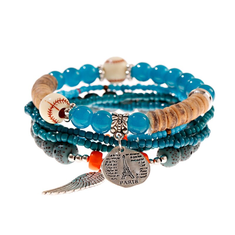 Boho Zomer Stenen Kralen Charmes Boze Oog Armband Pulseras Mujer Ster Hand Hanger Armbanden & Bangles Set Voor Vrouwen: Style 7