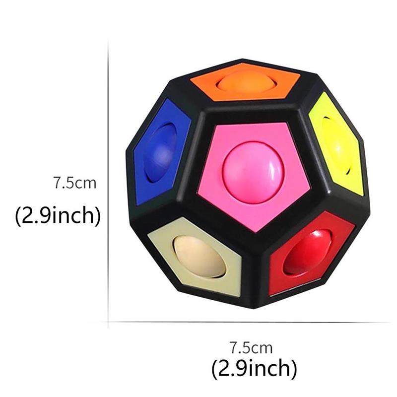 Zappeln Spielzeug Hexagon Magische Regenbogen Ball Mit 12 Löcher Für freundlicher Finger Polyeder Puzzle Ball Dekompression Pädagogisches Spielzeug