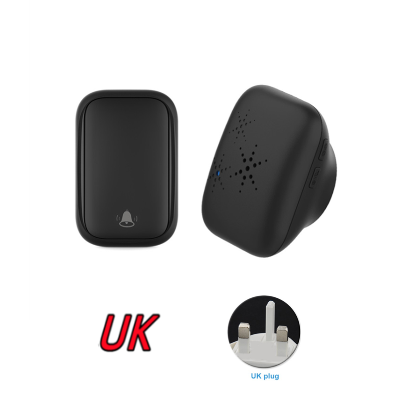 Cerhot Self Powered Outdoor Wireless Doorbell Waterproof Door Ring Chime 150M Distance 38 Songs Home Welcome Door Bell Sets: GRAY