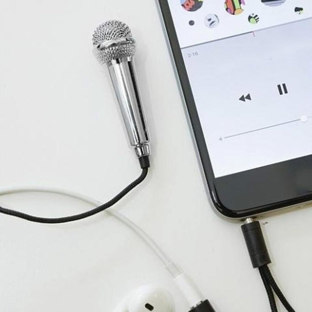 Mobile Phone Microphone 3.5mm Jack Plug Portable Condenser With Studio Voice Sing Wired With Earphone