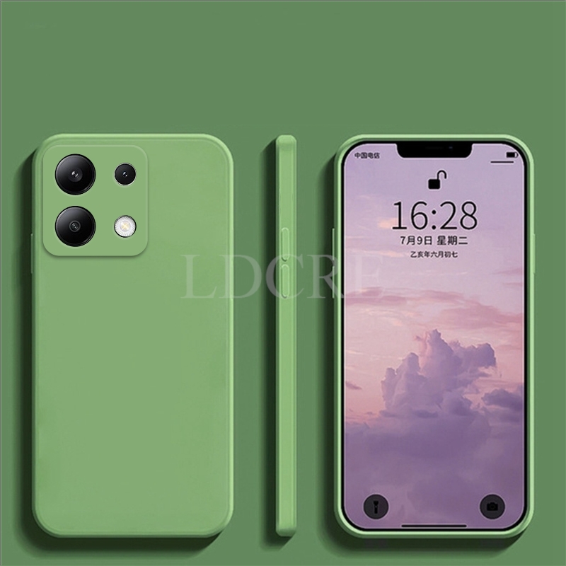 Para Xiaomi Redmi Note 13 funda de silicona líquida Redmi Note 13 Pro Plus funda protectora de TPU para teléfono Redmi Note 13: Lona / Verde