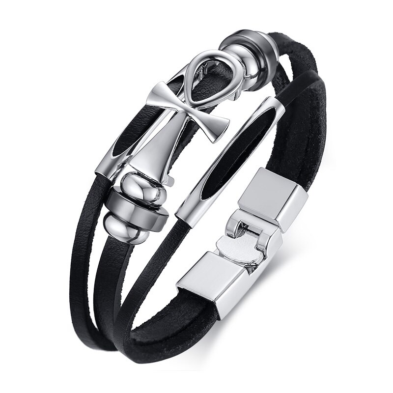 Bracelet rétro rotatif en perles d&#39;os de poisson pour hommes, bijoux tribaux originaux, manchette de surfeur, longueur réglable: BL563BS