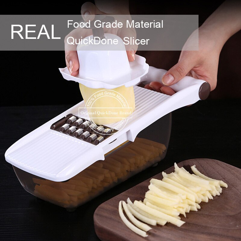QuickDone Multifunctionele Mandoline Slicer Groente Cutter Met Rvs Blade Aardappel Wortel Rasp Keuken Tool AKC6235