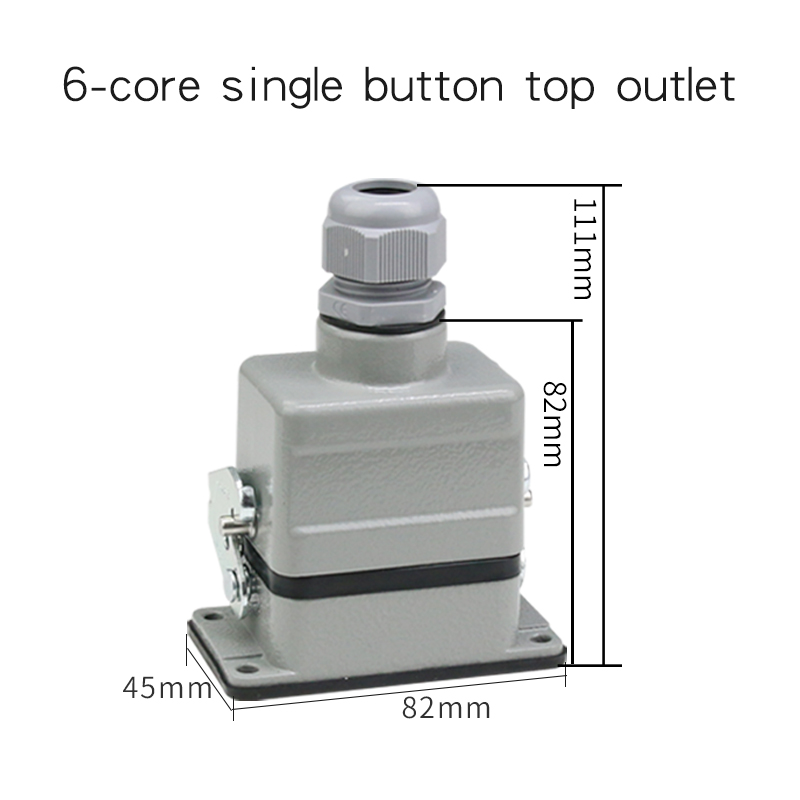 WZAZDQ Heavy Duty connector (granaatscherven-krimpaansluiting) 6-10-16-24-32-48 kernpin industriële waterdichte luchtvaartstekkerdoos: Donkergrijs