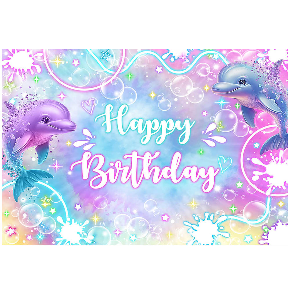 Mocsicka delfino compleanno sfondo fotografia sotto il mare sirena ragazza festa di compleanno sfondo Decor Photocall Banner puntelli