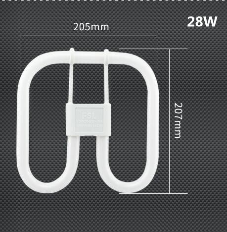 2-pack 2D CFL Compact Fluorescent Light Bulb 4-Pin Base Replacement Lamp 22W 28W 38W Available 6500K White